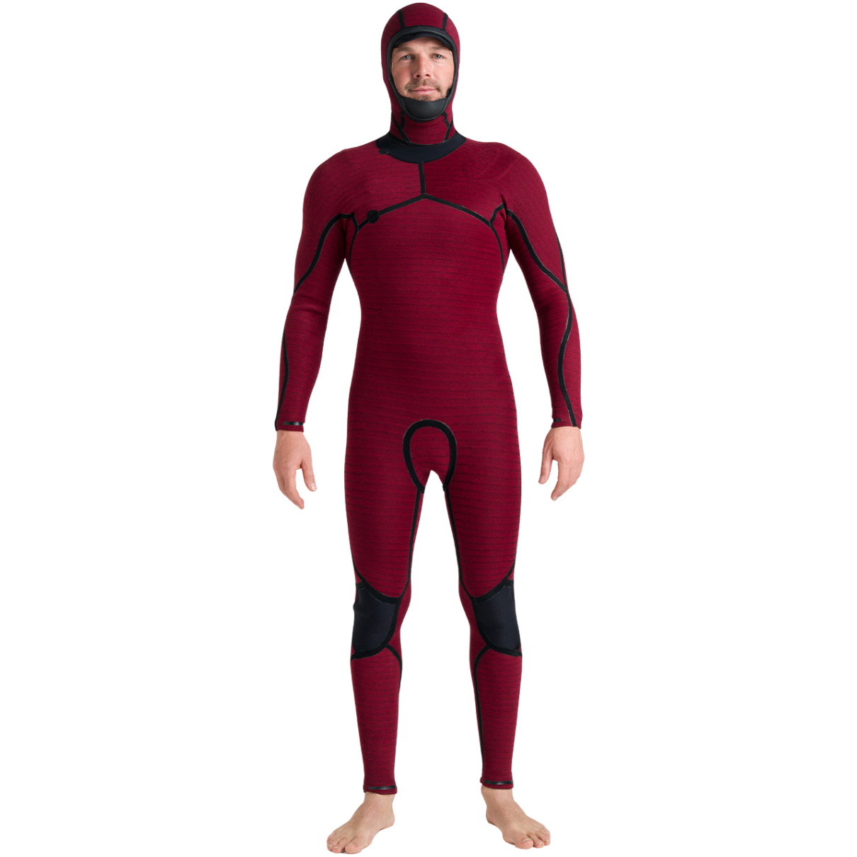 2026 C-Skins Mens Nuwave Rewired 6/5mm Hooded Chest Zip Wetsuit CRW65MH - Black / Black / Lime